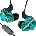 CCZ DC01 Pro Gaming Earbuds, Professional iems for Gaming, Super Bass in Ear Monitor Headphones Wired Earphones with 1DD, Patent Ear fins, Ear tips, for School Student Laptop Podcaster (Cyan with mic)