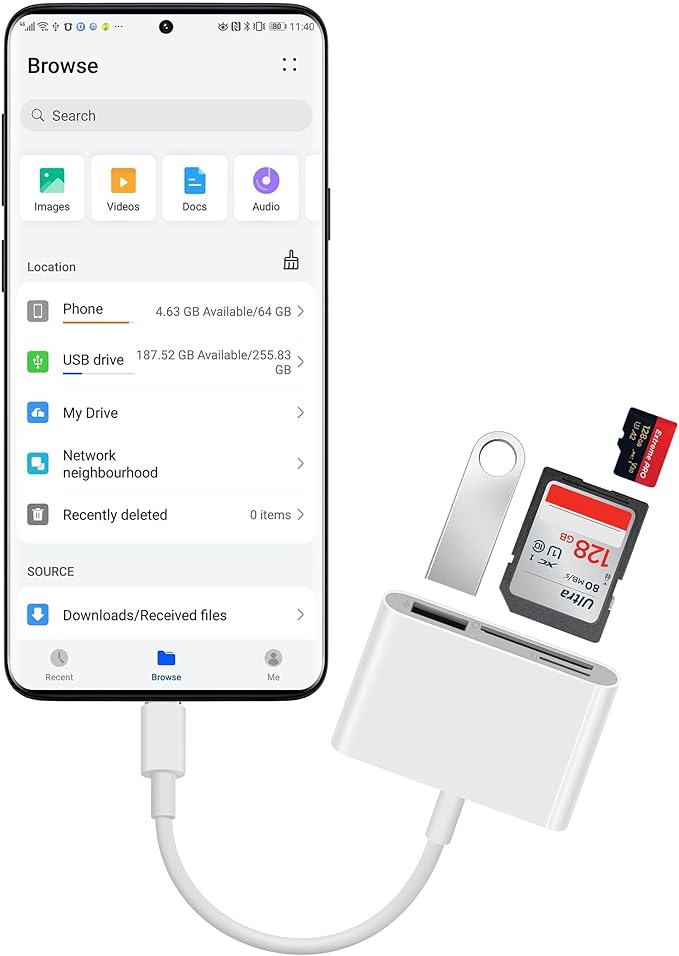 USB-C SD Card Reader, Multi-Function Memory Card Adapter for MacBook, Support SD, SDHC, SDXC, Micro SD Cards
