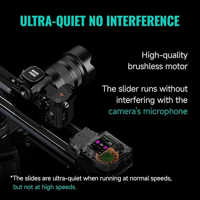 Zeapon Micro4 E700 Double Distance Motorized Camera Slider, High-Speed Low Noise Motor 10-26Lbs Payload, 30''/77cm Compact Slider with Carrying case, LCD Screen, App Control, Smooth Damping Design