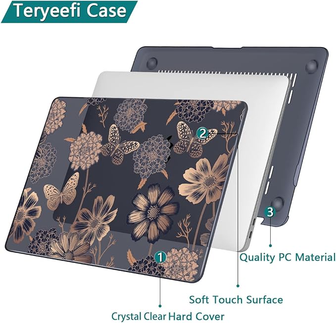 Teryeefi for M1 M2 MacBook Pro 13 inch Case 2022 2020-2016 Release, Plastic - Image 6