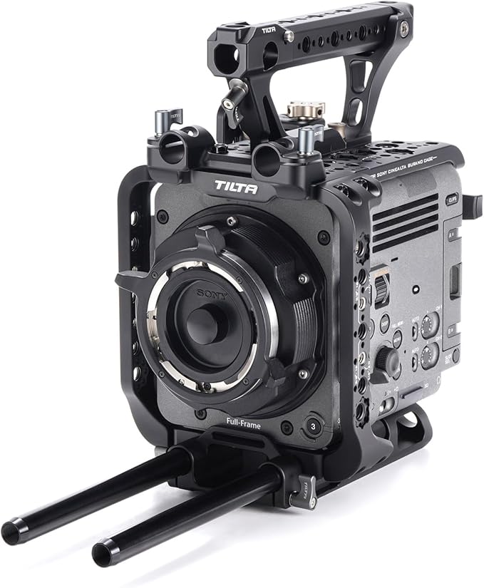 Tilta Camera Cage Compatible with Sony BURANO | Arri Rosettes, 1/4"-20 and 3/8"-16 Threads | w/Top Handle, Left/Right Side Arm, Battery Plate (Full Camera Cage)