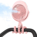 2025 Upgarded 4000mAh Misting Baby Stroller Fan, Rechargeable Battery Operated,Max 15Hrs Cooling,50ml Portable Water Sprayer Misting Fan with Flexible Tripod Clip on Car Seat Crib Treadmill Bunk Bed