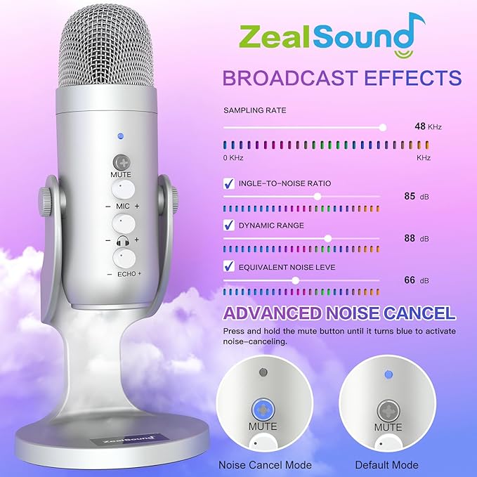 ZealSound USB Microphone, Condenser Computer PC Mic, Plug&Play Gaming - Image 5