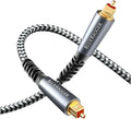 BlueRigger Digital Optical Audio Cable (10FT, Toslink Cable for Soundbar, Braided Fiber Optic, S/PDIF, Metal Shell) - Compatible with HomeTheatre, TV, Game Console (PS4, Xbox), DVR