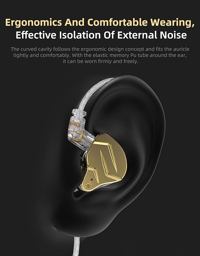 KZ ZSN PRO X Gaming Earbuds in Ear Monitor Headphones, High Fidelity IEMS Earphones, Hybrid Dual Driver Wired Earbuds with 1BA 1DD Detachable Tangle-Free Cable for Computer Tablet (Black, without Mic)