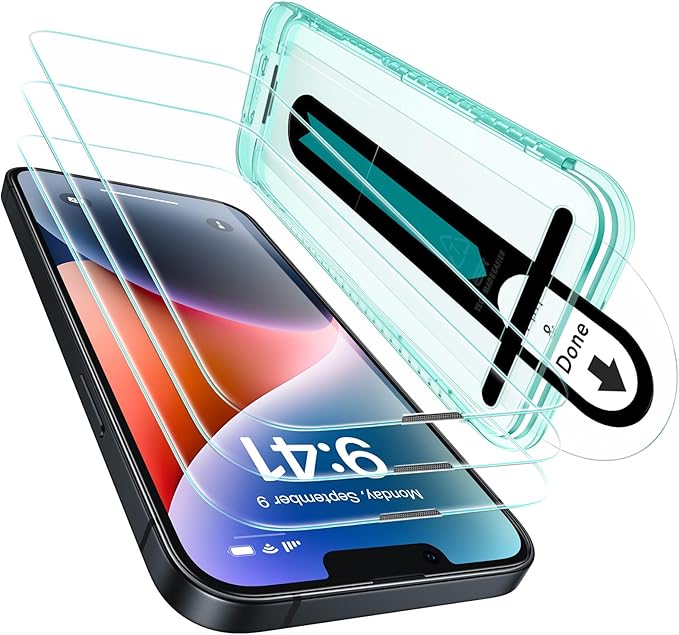 ESR 3 Pack for iPhone 13 Pro Max/iPhone 14 Plus Screen Protector, [9H Hardness] [Military Grade Shatterproof] Tempered Glass Film with Flawless Fit Tray