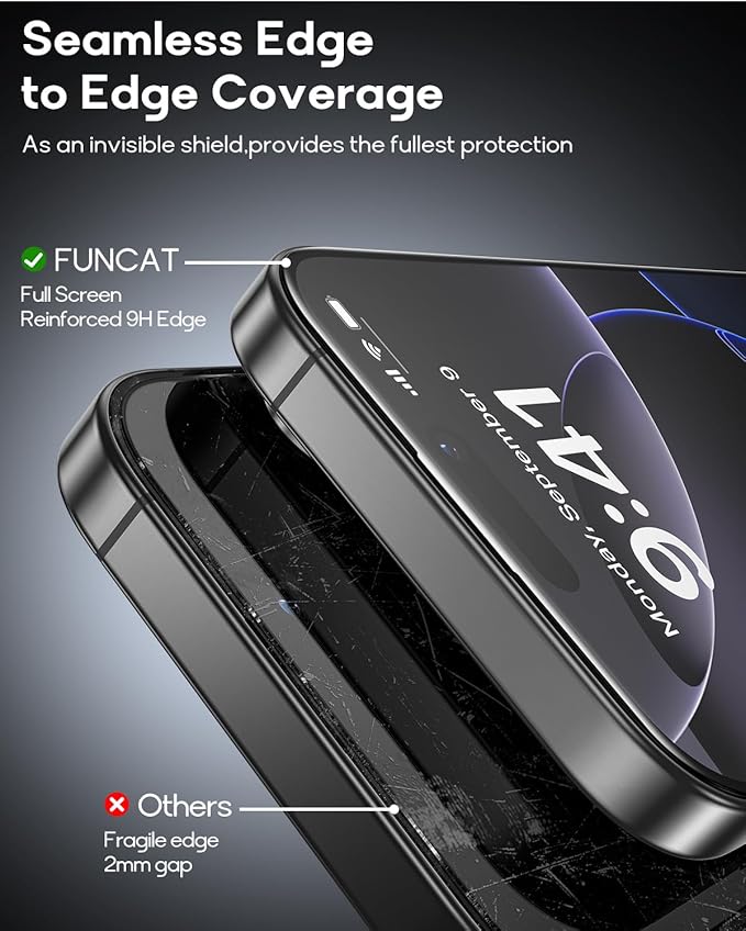 3 Pack for iPhone 14 Plus/iPhone 13 Pro Max Tempered Glass Screen Protector:9H+ Durable, Auto Positioning, Bubble Free, High Definition, Easy Installation