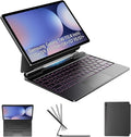 HOU Keyboard for Samsung Galaxy Tab S10+ Plus/S9+ Plus/S9 FE+ Plus/S8+ Plus/S7+ Plus/S7 FE 12.4" with Magnetic Case,Floating Cantilever,Multi-Function Trackpad,7 Colors Backlit,S Pen Holder,Black