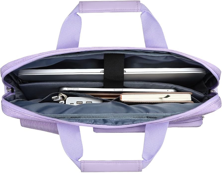 MOSISO Laptop Shoulder Bag, Computer Bag with 2 Raised&1 Flapover&1 Horizontal Pocket&Handle&Belt