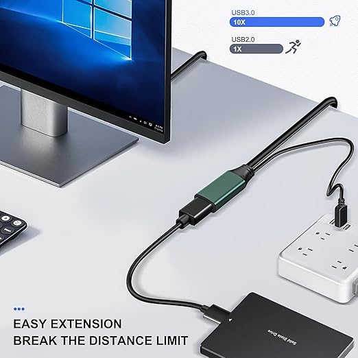 Kumiho 100FT USB 3.0 Extension Cable with Extension Chipsets Signal Booster Active Type A Male to A Female for PlayStation, Xbox, Keyboard, Mouse, USB Flash Drive, Printer, Camera and More