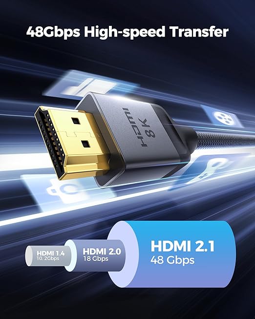 Silkland Long 10K 8K HDMI 2.1 Cable 50ft, (Upgrade Braided) Ultra High Speed HDMI Cable [8K@60Hz, 4K@120Hz] 48Gbps, HDR 10+, eARC, ARC, HDCP 2.2/2.3, Compatible for PS5/Xbox/Soundbar/Roku TV