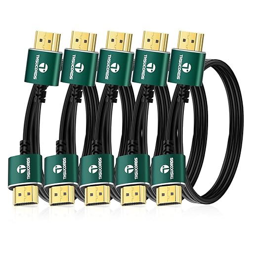 Slim HDMI Cables 10FT 5Pack, Ultra Soft & Thin HDMI to HDMI Cord, Extreme Flexible & Skinny HDMI Wire Supports High Speed 4K@60Hz 18gbps 2160p 1080p
