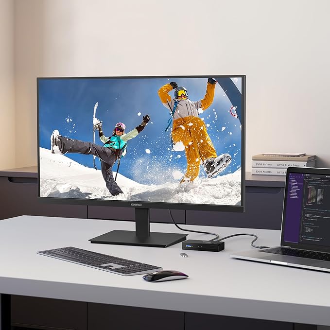 KOORUI 27 Inch QHD (2560x1440) IPS Ultra-Thin Computer Gaming Monitor, 100Hz Refresh Rate, DCI-P3 95%, FreeSync & G-Sync, 1ms MPRT, VESA 100x100mm, Tilt Adjustable for Game and Work