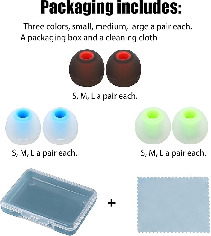 Silicone Earbud Tips Replacement Ear Tips Earbud Covers Fit Most in-Ear Earbuds - Image 7