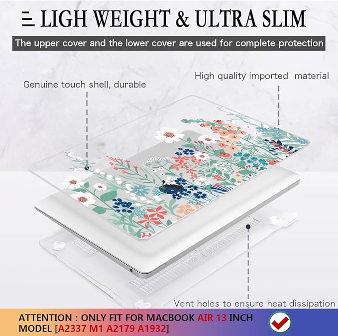 CISSOOK Compatible with MacBook Air 13 inch Case 2021 2020 2019 2018 Release - Image 4