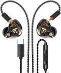 Vibes 202MC USB-C Wired Earbuds - HiFi in Ear Monitor Headphones - Noise Isolating Ear Buds w/ Mic - Clear Sound, Deep Bass & Comfort-Fit Earphones - MMCX to USBC, Silver Plated Cord, Carrying Case