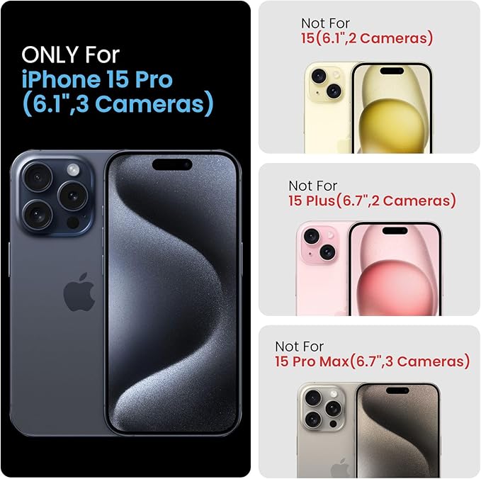 FireNova Designed for iPhone 15 Pro Case, Silicone Upgraded [Camera Protection] Phone Case with [2 Screen Protectors], Soft Anti-Scratch Microfiber Lining Inside, 6.1 inch, Lilac Purple