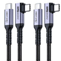 USB4 Cable 3.3FT 2 Packs, 240W USB C to USB C Cable Right Angle, 40 Gbps High Speed Data, Single 8K/Dual 4k Display Compatible for Thunderbolt 4, Thunderbolt 3, Monitor, iPhone 15/16 Pro Max