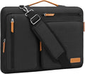 MOSISO 360 Protective Laptop Shoulder Bag,15-15.6 inch Computer Bags Compatible with MacBook Pro 16 inch, HP, Dell, Lenovo, Asus Notebook,Side Open Messenger Bag with 4 Zipper Pockets, Black