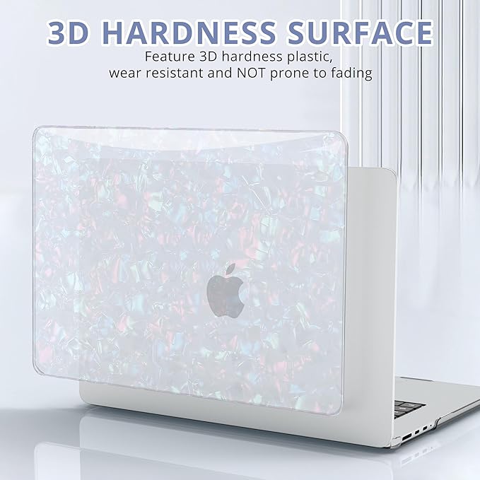 B BELK Compatible with MacBook Pro 14 inch Case 2025 2024 2023 2022 2021 M4 M3 M2 M1 A3112 A3185 A3401 A2918 A2992 A2779 A2442, Plastic Hard Shell Case+ Keyboard Cover+ Screen Protector, Shiny Pearl