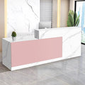 Reception Desk with Counter Modern Checkout Counter with Lockable Drawer Keyboard Tray Receptionist Desk for Office Salon Reception Table P Left 71inch/180cm