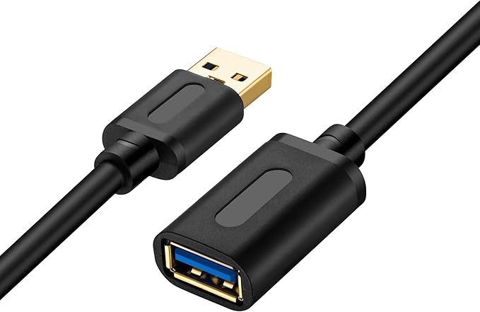 Tan QY USB 3.0 Extension Cable 1.5Ft, USB 3.0 High Speed Extender Cord Type A Male to A Female for PlayStation, Xbox, USB Flash Drive, Hard Drive, Card Reader,Scanner,Printer,Keyboard (1.5Ft-2Pack)