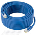 Cat5e Ethernet Cable 125 FT, Cat 5e Internet Cable, Blue Snagless Patch Cord, Flexible, Network, LAN, PoE, Standard RJ45 Connector for PC, Server, Router, Modem, TV, PS5 - with 15 Cable Ties
