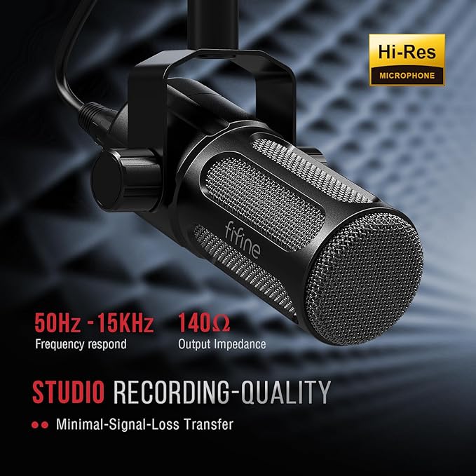 FIFINE XLR Dynamic Microphone, Studio Vocal Mic - Image 2