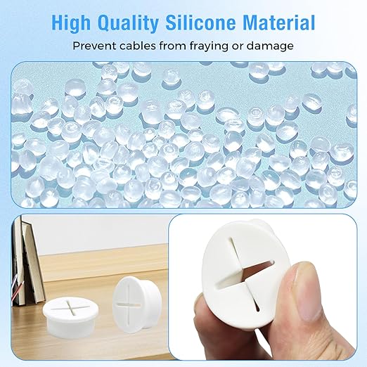 Desk Grommet, 3/4 in 20 mm Silicone Rubber Grommets, Yellow Desk Hole Cover for Cables, Flexible Wall Cord Pass Through Grommet for Office Table Computer Home Furniture Wire Organizer-15 Pcs