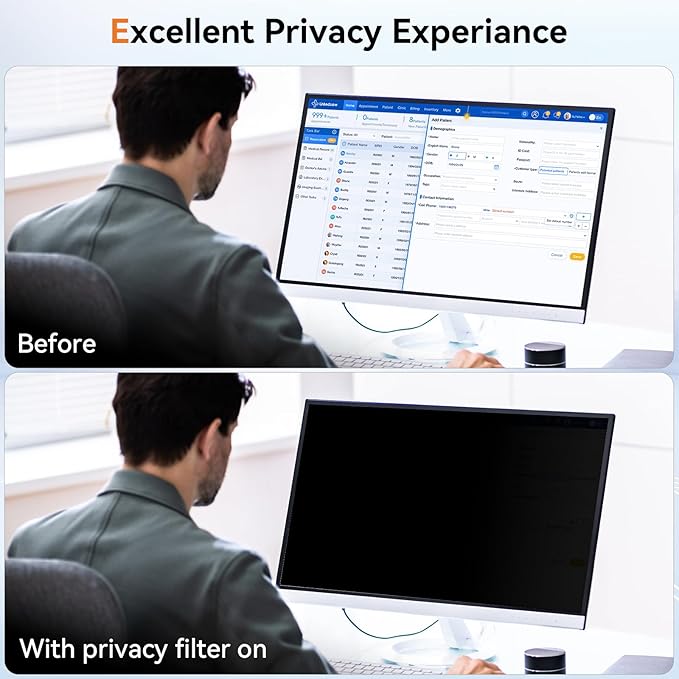 34 Inch Curved Computer Privacy Screen Filter for 21:9 Aspect Ratio Widescreen Monitor - Anti Glare Blue Light Filter, Removable Computer Monitor Privacy Shield, Anti-Scratch Screen Protector
