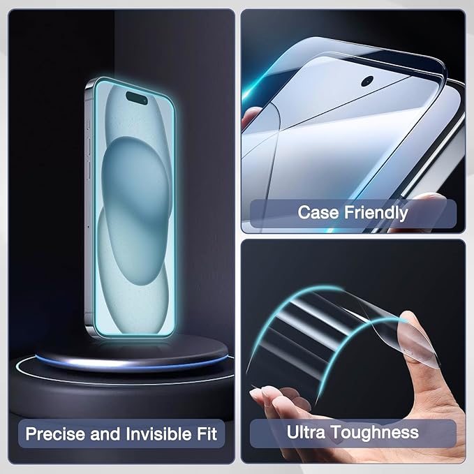 2-Pack Matte Privacy Screen Protector for iPhone Air 6.5-inch, 9H Tempered Glass, Full Coverage, Anti-Fingerprint, Auto Dust-Elimination, No Bubble, Easy Installation