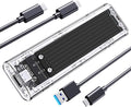 ORICO M.2 NVMe SSD Enclosure, USB 3.2 Gen 2 (10 Gbps), Transparent External Solid State Drive Adapter Enclosure for 2280 2260 2242 2230 PCI-E M2 M-Key SSD, USB Type C Converter Case-TCM2 Black