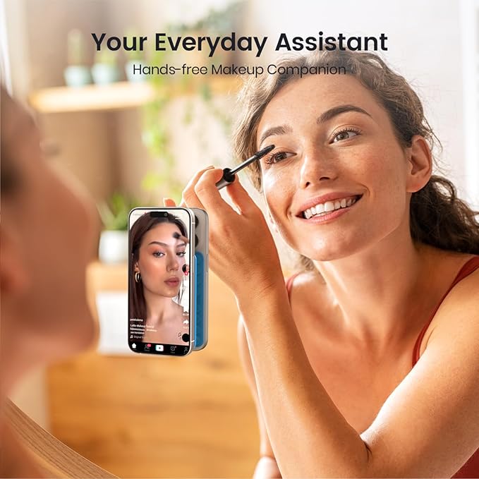 2PCS Silicone Suction Cup Phone Case Mount Double Sided, Hands-Free Phone Accessories Holder for Selfies and Videos, Silicon Sticky Phone Grip for iPhone and Android, Transparent&Hot Pink