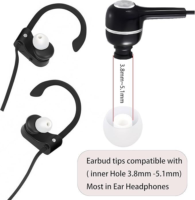 Silicone Replacement Earbud Tips Earbud Caps Fit Most in-Ear Earbuds Headphone - Image 3