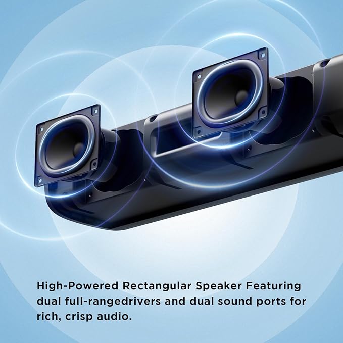 MZEIBO TV Sound Bar, Sound Bars for Smart TV Bluetooth 5.0 Soundbar 50W 17Inch Soundbars with ARC/Optical/AUX Connection Surround for Home Theater Audio TV/PC/Gaming/Projectors