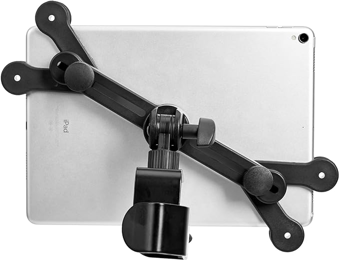 Amazon Basics Adjustable Tablet/iPad Mic Stand Holder for Music Performance, Black