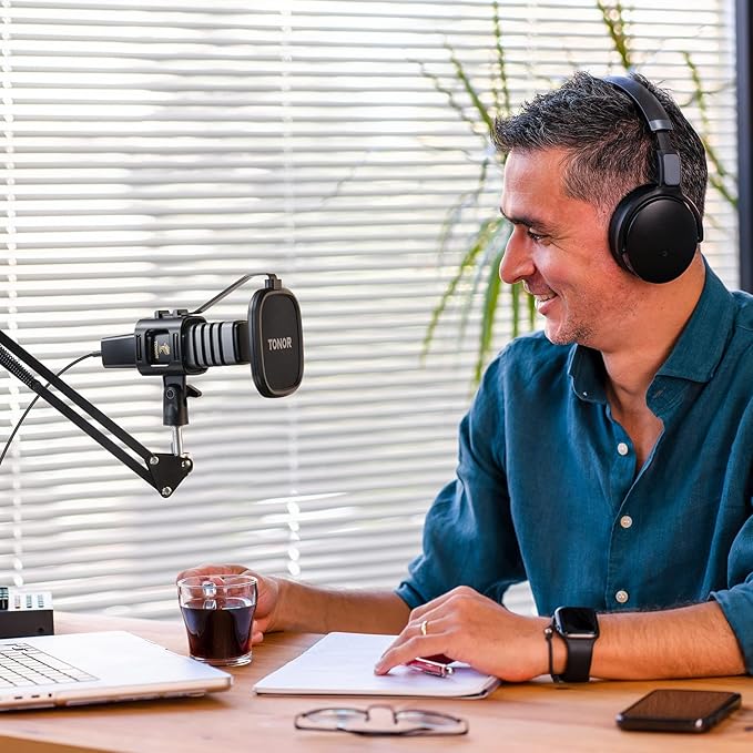 TONOR USB Microphone Kit, PC Podcast Recording Cardioid Condenser Computer Mic - Image 7