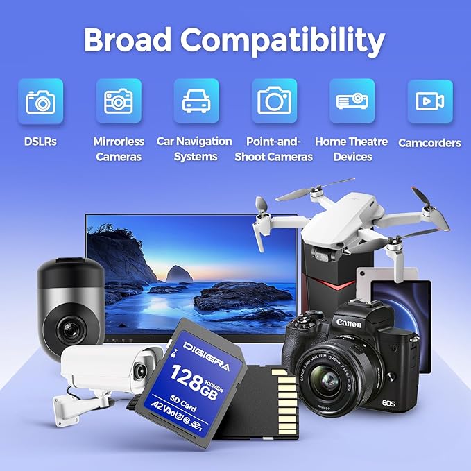 128GB CS100 SDXC UHS-I Memory Card - up to 100MB/s, C10, U3, V30, 4K UHD, SD Card for Computers, Digital Cameras, Home Theatre Devices, Car Navigation Systems (2 Pack)