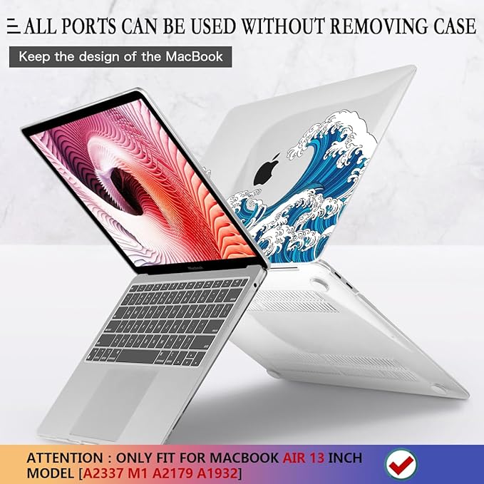 CISSOOK Wave Case for MacBook Air 13 inch Case 2021 2020 2019 2018 Release - Image 5