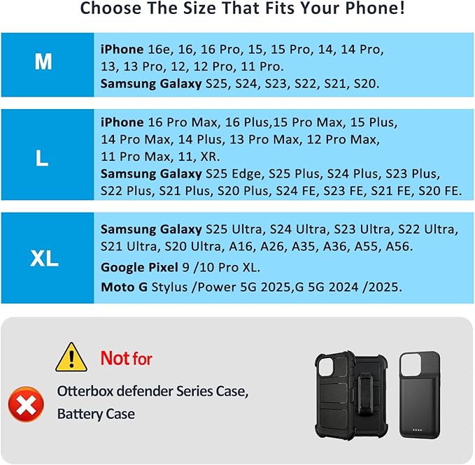 Phone Holster for Belt with Metal Clip and Magnetic Closure Compatible with Galaxy S25/S24/S23/S22/S21/S20 Ultra A16 A26 A35 A36 A55 A56 for Everyday Protection, XL-Coffee