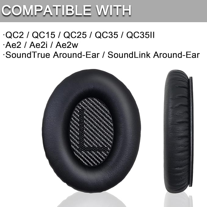 Ear Pads for Bose Quiet Comfort 35 Soft Protein Leather Replacement Earpads Ear - Image 2