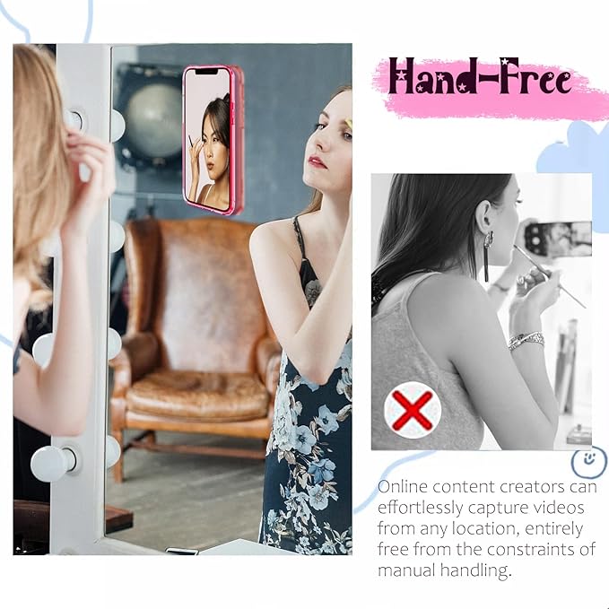 AZXYI Silicone Suction Phone Case Mount, Non Slip Sticky Phone Grip for Cellphone, Strong Grip Holder for Selfies and Videos (Sky Blue)