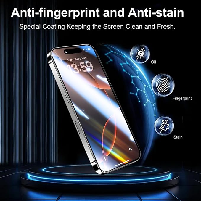 OneFish Full Edge Coverage Tempered Glass Screen Protector for IPhone 12/IPhone 12 Pro 6.1 inch 2 Pack Edge Reinforced, Self-Aligning Installation, Case Friendly Privacy Screen Protector