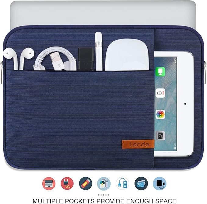 Lacdo Laptop Sleeve Case for 16 inch New MacBook Pro M4/M3/M2/M1 Pro/Max A3403 A3186 A2991 A2780 A2485 A2141 2024-2019 | 15 inch Microsoft Surface Laptop 7th Copilot+PC, 6 5 4 3 Computer Bag, Blue