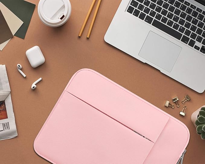 Lacdo Laptop Sleeve for Women, 14 Inch Laptop Sleeve Case for HP Lenovo Dell ASUS Acer Chromebook 14 / HP Stream 14 / Dell Inspiron 14 / Lenovo IdeaPad 14 / Acer Spin 3 / ZenBook 14 Computer Bag, Pink