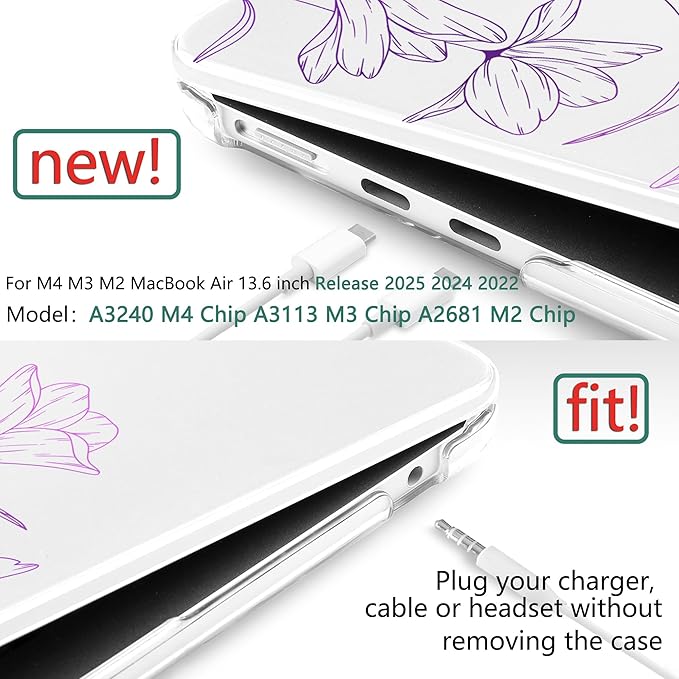 TWOLSKOO Compatible with M4 MacBook Air 13.6 inch Case 2025-2022 Release M4 - Image 2