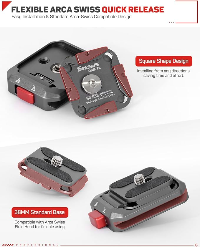 IFOOTAGE Q38-BASE Quick Release Base for Tripod/Monopod/Slider with 3/8" Thread
