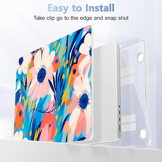for MacBook Pro 16 inch Case 2021 2022 2023 2024 Release A3186 A3403 M4 A2991 M3 A2780 M2 A2485 M1 Pro/Max, Hard Shell Case with Screen Protector & Keyboard Cover, Ornament