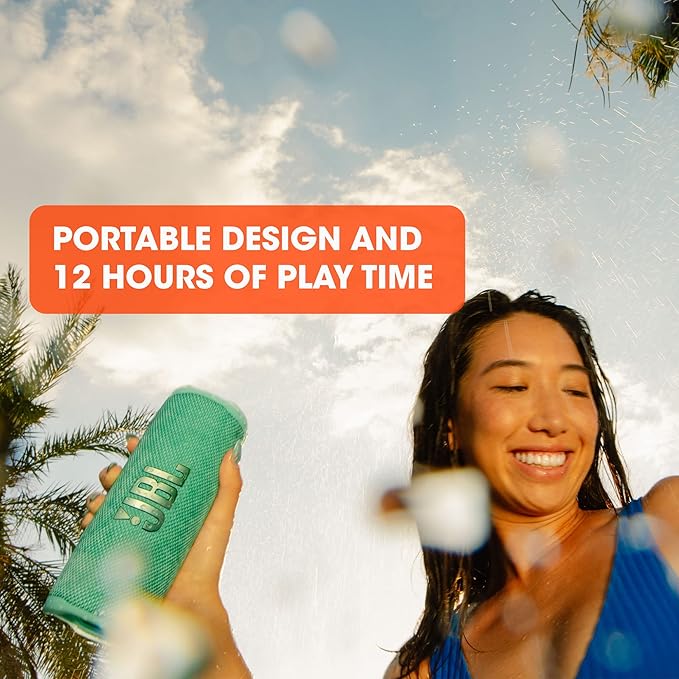 JBL Flip 6 - Portable Bluetooth Speaker, powerful sound and deep bass, IPX7 waterproof, 12 hours of playtime, JBL PartyBoost for multiple speaker pairing for home, outdoor and travel (Grey)