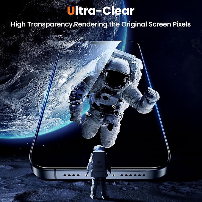 UniqueMe for iPhone 13 Screen Protector - [Military Grade Shatterproof & 9H+ Hardness] Screen Protector 13 Tempered Glass Full Coverage Protection, Easy Installation, 2 Packs